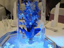 Pillar - Blue and Silver Cascade Ice Sculpture